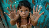 On June 26 the International Day Against Drug Abuse and Illicit Trafficking a young girl boldly displays her palms in solidarity against the scourge of crime and drug addiction