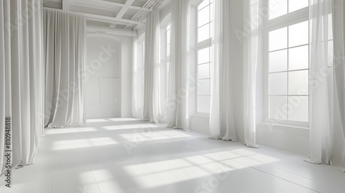 Minimalist White Interior Flooded with Sunlight