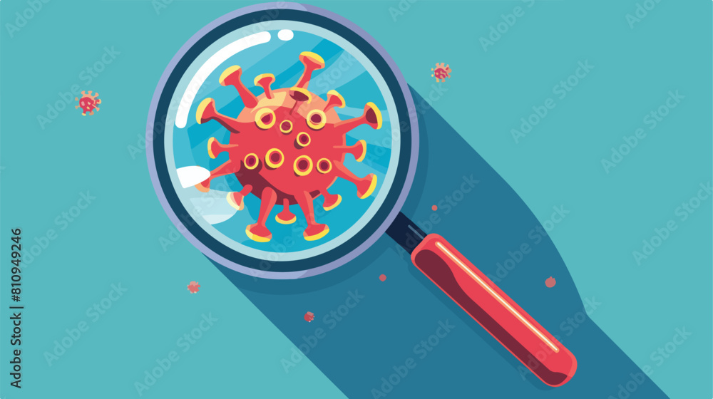 Magnifying glass with covid-19 icon Vector style vector