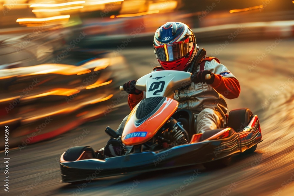 race go-kart blur effect. Beautiful simple AI generated image in 4K, unique.