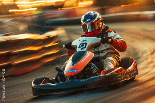 race go-kart blur effect. Beautiful simple AI generated image in 4K, unique.