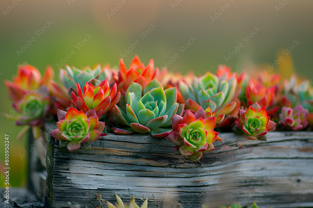 Red and green succulents