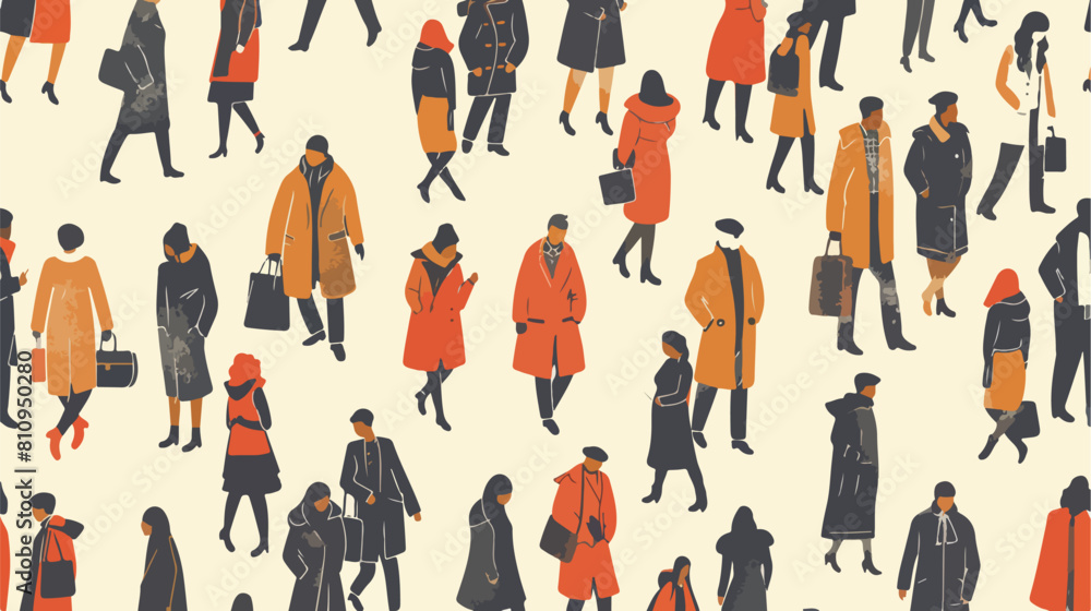 man and woman people Seamless pattern Vector style 