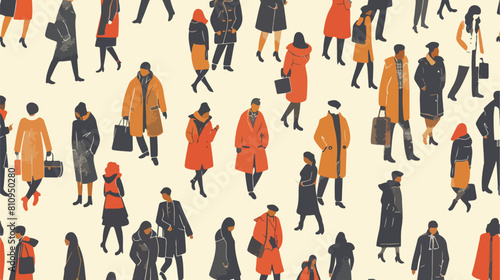 man and woman people Seamless pattern Vector style 