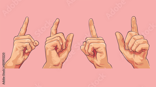 Little finger making pinky sign set Vector illustration