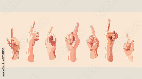 Little finger making pinky sign set Vector illustration