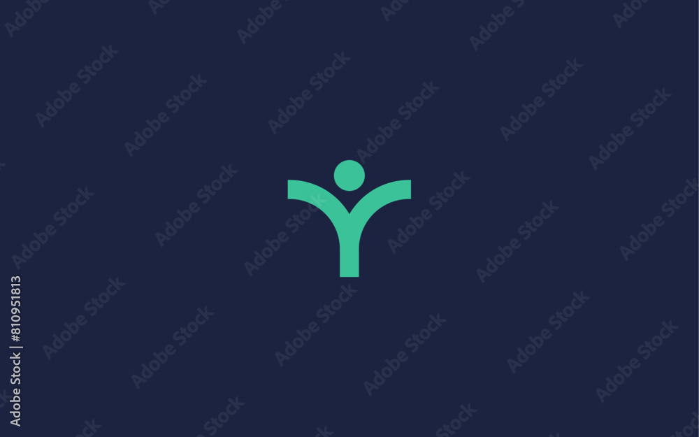 Obraz premium letter y with people logo icon design vector design template inspiration