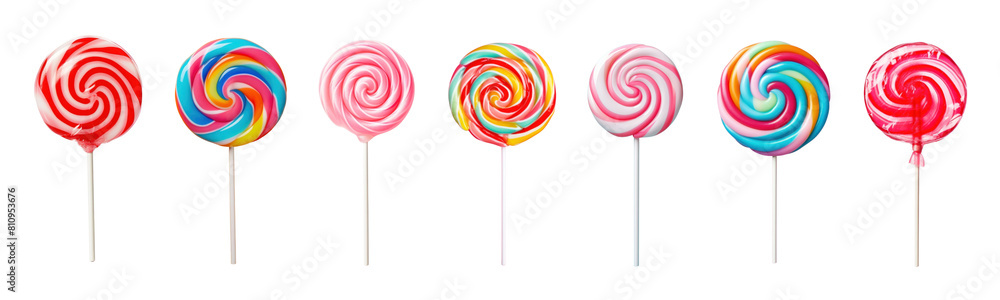 Sweet candy lollipop png cut out element set Sweet candy lollipop png cut out element set