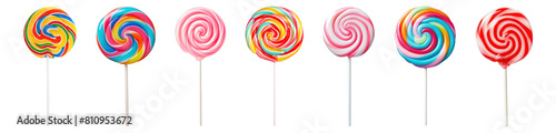 Sweet candy lollipop png cut out element set