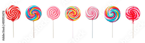Sweet candy lollipop png cut out element set photo