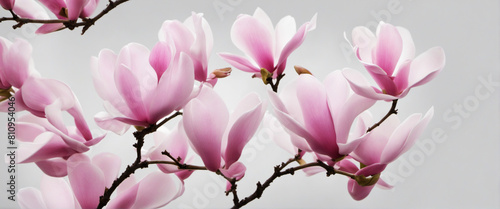 Beautiful blooming magnoliaon white background