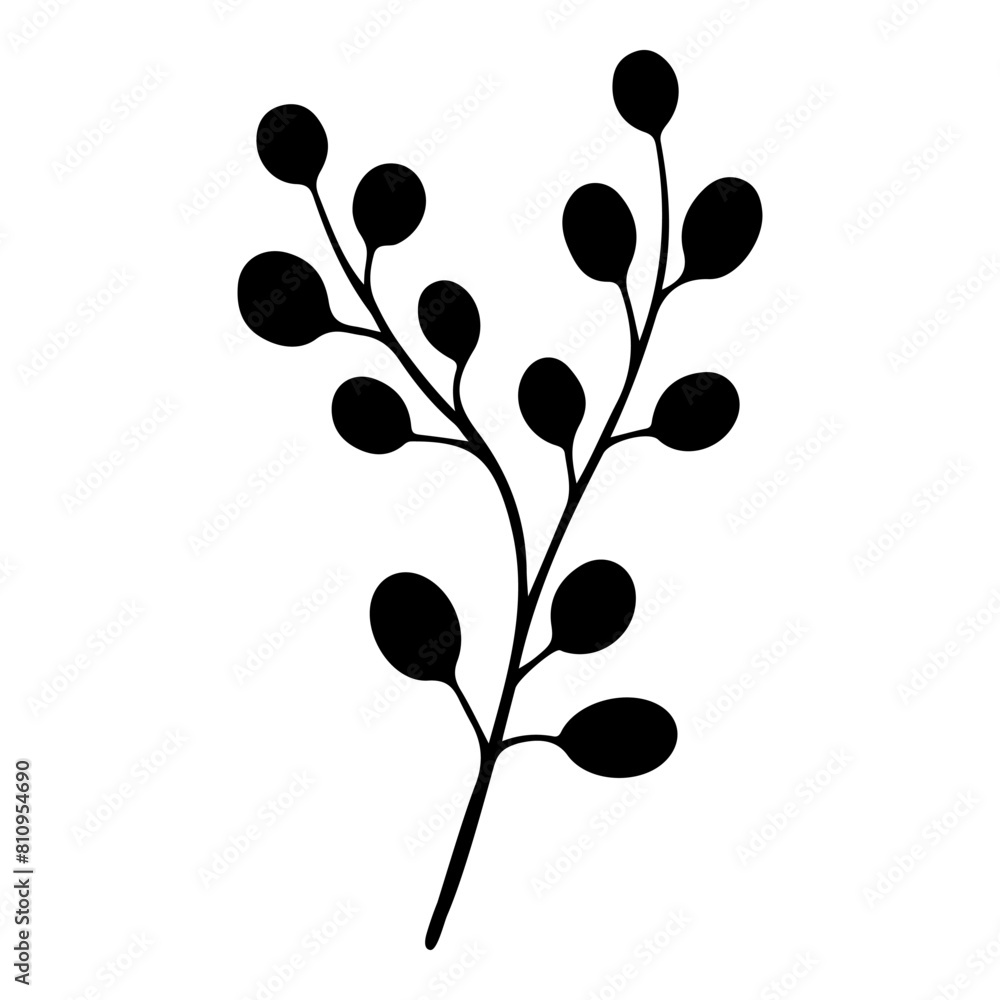 Hand drawn leaf of gray poplar tree. Vector illustration. Hand drawn leaf of gray poplar tree. Vector illustration.