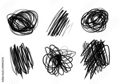 Vector set of hand-drawn squiggles on a white background. Perfect for adding a whimsical touch to your designs, projects, or artwork. Includes a variety of unique, playful lines and shapes.