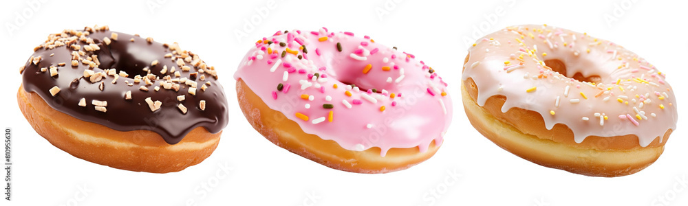 Donut png cut out element set Donut png cut out element set
