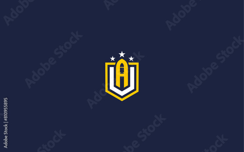 letter ua with shield logo icon design vector design template inspiration