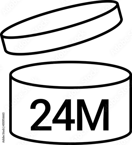 Pao symbol cosmetic vector  icon. 3, 6, 8, 9, 10, 12, 24, 36, 48 Period after opening, PAO symbol and Green Point symbol for cosmetics packaging. Vector