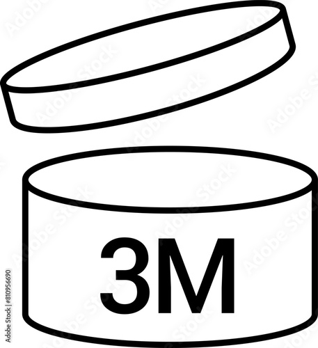 Pao symbol cosmetic vector  icon. 3, 6, 8, 9, 10, 12, 24, 36, 48 Period after opening, PAO symbol and Green Point symbol for cosmetics packaging. Vector