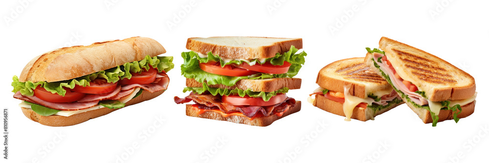 Sandwich png cut out element set Sandwich png cut out element set