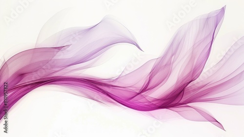 Abstract Art with Purple Pink Ribbon Flowing in Wind