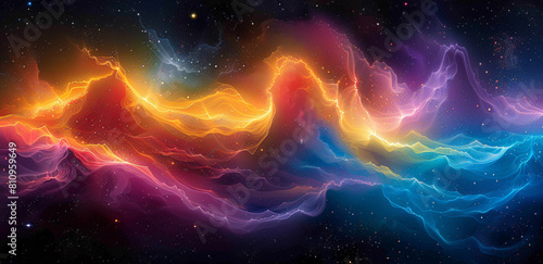 the explosion of space with an abstract background