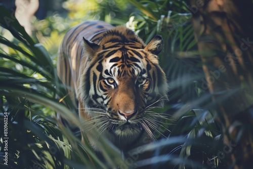 Majestic dangerous tiger in the jungle  wildlife  wild predatory animals