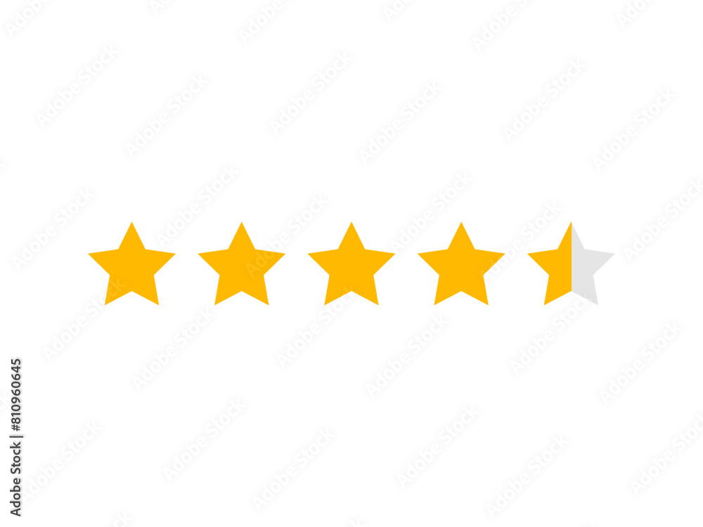 Golden Rating and review star flat vector illustration Golden Rating and review star flat vector illustration