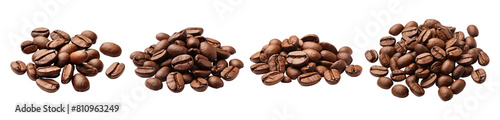 Coffee beans png cut out element set