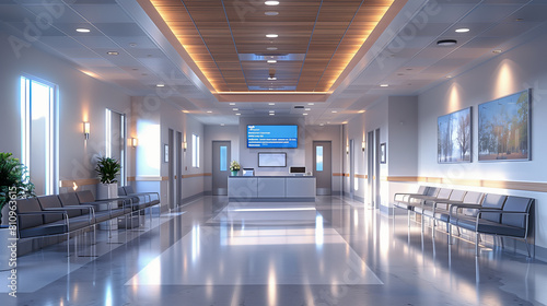Contemporary waiting room in medical office