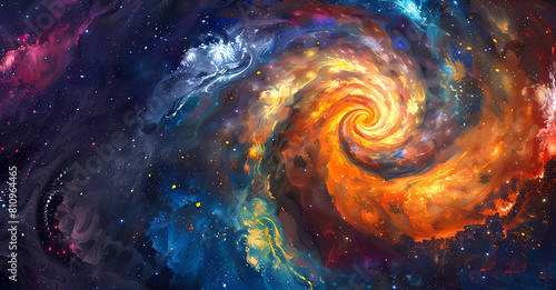 fantasy, whirlpool, galaxy, universe, illustration