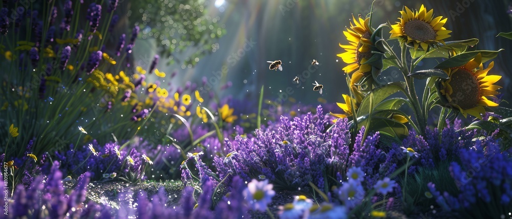 Obraz premium Various flowers in the field