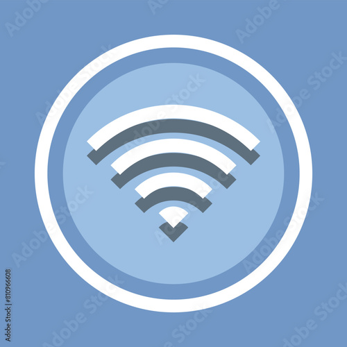 Wi Fi Icon Vector. Wireless icon vector in trendy flat style. Wifi icon image, Wifi icon illustration isolated on blue background