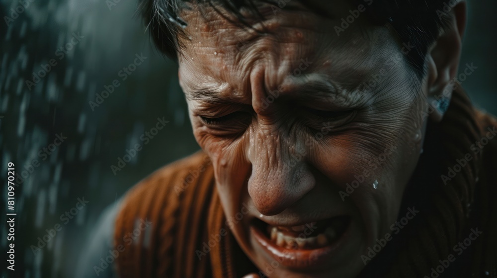 Photo of a person crying in pain due to a severe arthritis flare-up Photo of a person crying in pain due to a severe arthritis flare-up