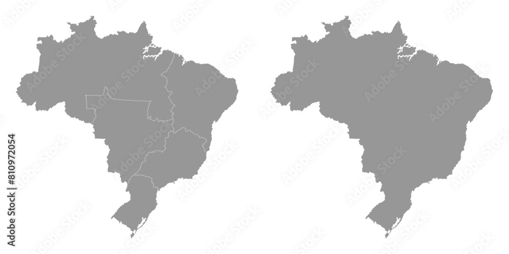 Brazil map with regions. Vector Illustration. Brazil map with regions. Vector Illustration.