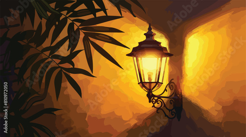 Outdoor wall lamp Vector illustration. Vector style