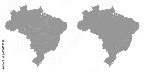 Brazil map with regions. Vector Illustration.