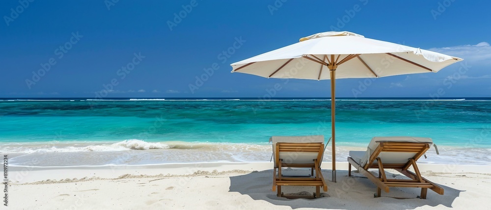 Beach with umbrellas