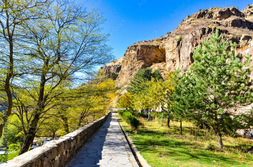 paved path in Geghard Monastery Complex (Kotayk province, Armenia)