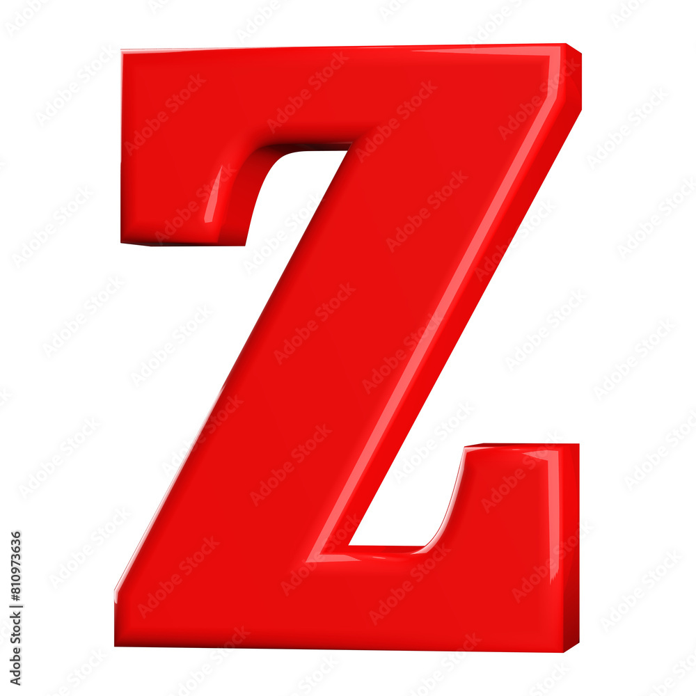 3D Font Red Letter Z uppercase 3D Font Red Letter Z uppercase