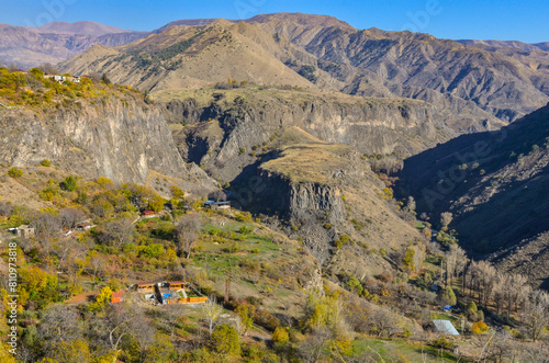 Azat river canyon and valley scenic view from Garni village (Kotayk province, Armenia)