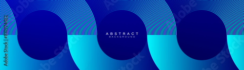 Abstract blue background. Blue gradient circle elements. Minimal geometric design. Modern futuristic graphic. Suit for presentation, brochure, poster, cover, website, banner, wallpaper