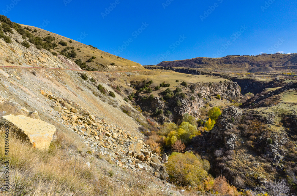 Hrazdan river gorge in autumn (Kotayk province, Armenia)