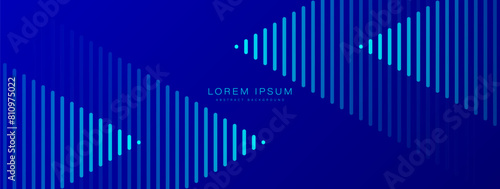 Blue abstract background. Glowing blue arrow. Modern blue gradient geometric lines. Simple design. Futuristic technology concept. Suit for brochure  business  poster  banner  website  presentation