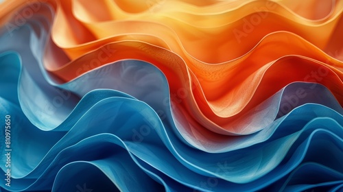 Wallpaper Mural Blue and orange wavy gradient. Torontodigital.ca