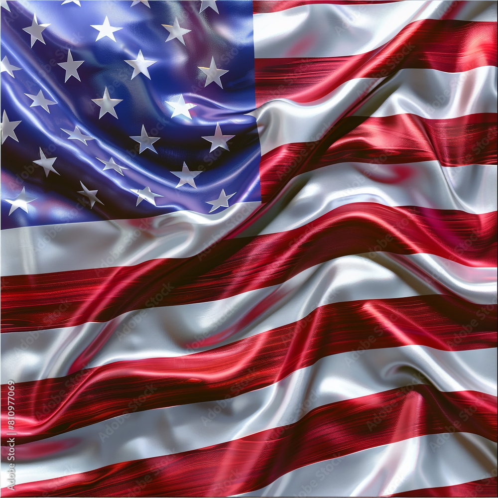 Stylized metallic American flag elegantly presented on polished mahogany wood. Stylized metallic American flag elegantly presented on polished mahogany wood.