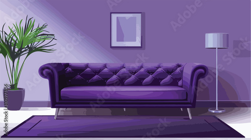 purple modern sofa furniture for living room Vector 