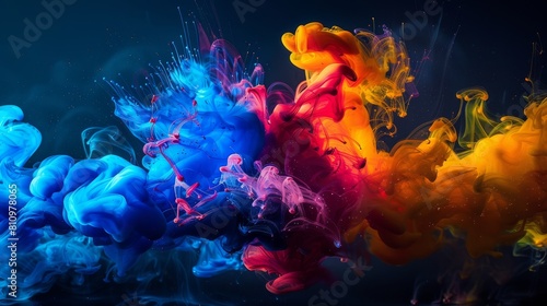 Vibrant Ink Clouds  Dynamic Splash Effects