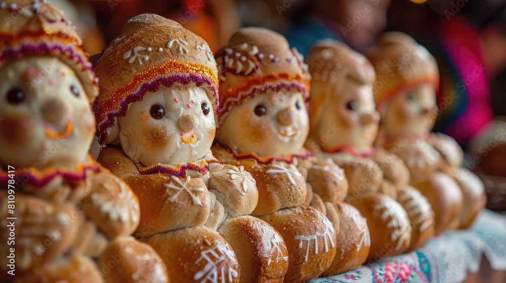 The guaguas de pan also known as pan dolls are sweet treats made by shaping and decorating large loaves of bread to resemble small children These delightful confections hold a special place