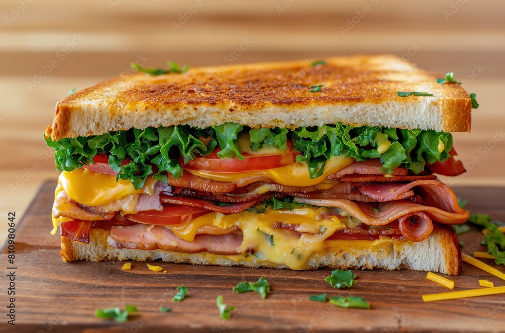 Loaded deli meat cheese sandwich Loaded deli meat cheese sandwich