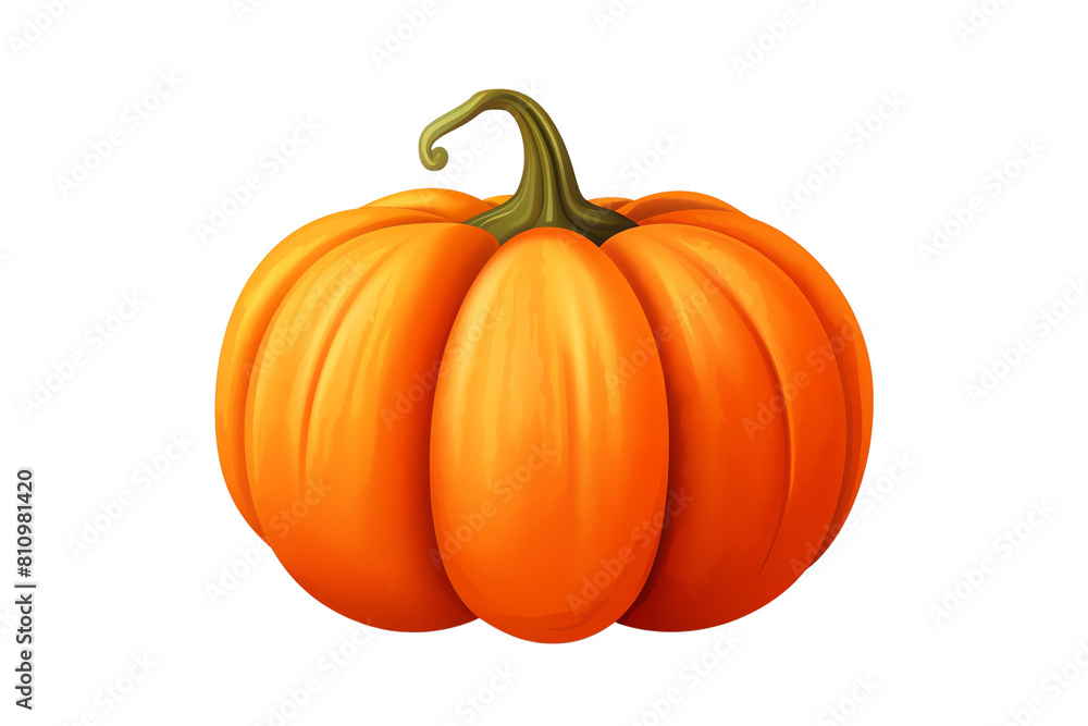 A cartoon pumpkin on transparent background