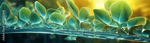 3D rendered image of parenchyma cells within a leaf, detailed and vibrant, emphasizing their central role in the plants life support system photo